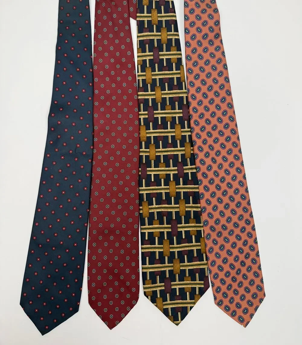 Robert Talbott Silk Tie Lot 4 Hand Sewn Vintage USA Made England Italy